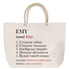 Sac Fête des Mères Mamie Famille Idée Cadeau anniversaire Noël Travail Boulot Métier Départ Retraite Collègue Femme cabas shopping plage