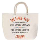 Sac Fête des Mères Mamie Famille Idée Cadeau anniversaire Noël Travail Boulot Métier Départ Retraite Collègue Femme cabas shopping plage