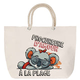 Sac Fête des Mères Mamie Famille Idée Cadeau anniversaire Noël Travail Boulot Métier Départ Retraite Collègue Femme cabas shopping plage