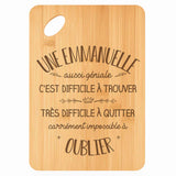 Planche bambou gravée personnalisée femme idée cadeau Fête des Mères apéro 30×20 prénom cuisine plateau fromage anniversaire noel maman mamie