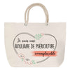 Sac Fête des Mères Mamie Famille Idée Cadeau anniversaire Noël Travail Boulot Métier Départ Retraite Collègue Femme cabas shopping plage