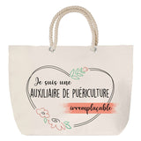 Sac Fête des Mères Mamie Famille Idée Cadeau anniversaire Noël Travail Boulot Métier Départ Retraite Collègue Femme cabas shopping plage