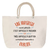 Sac Fête des Mères Mamie Famille Idée Cadeau anniversaire Noël Travail Boulot Métier Départ Retraite Collègue Femme cabas shopping plage