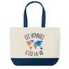 Sac de shopping bleu Voyages c'est la Vie