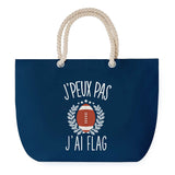 Sac de plage Bleu anse corde J'peux Pas Flag