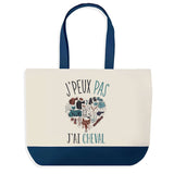 Sac de shopping bleu J'peux pas Cheval Coeur