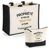 Cabas homme sac plage ou shopping tote bag pochette trousse Idée cadeau original pour anniversaire Noël travail départ retraite collègue famille fetes des pères papa papi