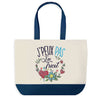 Sac de shopping bleu J'peux pas Tricot