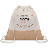 Sac Fête des Mères Mamie Maman Cadeau anniversaire Noël Travail Métier Départ Retraite Collègue Femme cabas shopping plage
