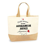 Sac Jute Fête des Mères Fêtes des Pères Mamie Papi Famille Idée Cadeau anniversaire Noël Travail Boulot Métier Départ Retraite Collègue Femme Homme