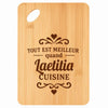 Planche bambou gravée personnalisée femme idée cadeau Fête des Mères apéro 30×20 prénom cuisine plateau fromage anniversaire noel maman mamie