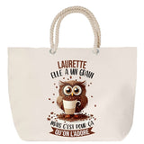 Sac Fête des Mères Mamie Famille Idée Cadeau anniversaire Noël Travail Boulot Métier Départ Retraite Collègue Femme cabas shopping plage