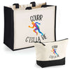 Cabas homme ou femme sac plage ou shopping tote bag pochette trousse Idée cadeau original pour anniversaire Noël travail départ retraite collègue famille fete des mères fetes des pères papa maman mamie papi