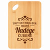 Planche bambou gravée personnalisée femme idée cadeau Fête des Mères apéro 30×20 prénom cuisine plateau fromage anniversaire noel maman mamie