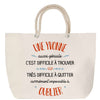 Sac Fête des Mères Mamie Famille Idée Cadeau anniversaire Noël Travail Boulot Métier Départ Retraite Collègue Femme cabas shopping plage