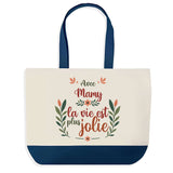 Sac Fête des Mères Mamie Famille Idée Cadeau anniversaire Noël Travail Boulot Métier Départ Retraite Collègue Femme cabas shopping plage