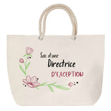 Sac Fête des Mères Mamie Famille Idée Cadeau anniversaire Noël Travail Boulot Métier Départ Retraite Collègue Femme cabas shopping plage