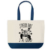 Sac de shopping bleu J'peux pas Quad Dessin Noir