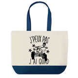 Sac de shopping bleu J'peux pas Quad Dessin Noir