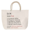 Sac Fête des Mères Mamie Famille Idée Cadeau anniversaire Noël Travail Boulot Métier Départ Retraite Collègue Femme cabas shopping plage