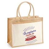 Sac Fête des Mères Mamie MAman Soeur Femme Famille Idée Cadeau anniversaire Noël Travail Boulot Métier Départ Retraite Collègue Femme cabas shopping plage