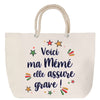 Sac Fête des Mères Mamie Famille Idée Cadeau anniversaire Noël Travail Boulot Métier Départ Retraite Collègue Femme cabas shopping plage
