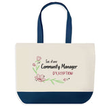 Sac de shopping bleu Community Manager d'exception