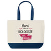 Sac de shopping bleu Merci Biologiste Géniale
