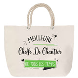 Sac Fête des Mères Mamie Famille Idée Cadeau anniversaire Noël Travail Boulot Métier Départ Retraite Collègue Femme cabas shopping plage
