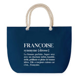 Sac de plage Bleu anse corde Françoise Définition Femme