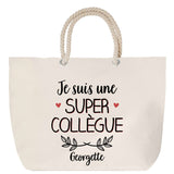 Sac Fête des Mères Mamie Famille Idée Cadeau anniversaire Noël Travail Boulot Métier Départ Retraite Collègue Femme cabas shopping plage