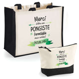 Cabas femme sac plage ou shopping tote bag pochette trousse Idée cadeau original pour anniversaire Noël travail départ retraite collègue famille fete des mères maman mamie