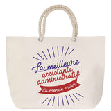 Sac Fête des Mères Mamie Famille Idée Cadeau anniversaire Noël Travail Boulot Métier Départ Retraite Collègue Femme cabas shopping plage