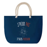 Sac de plage Bleu anse corde J'peux Pas Signe Poisson