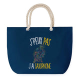 Sac de plage Bleu anse corde J'peux Pas Saxophone