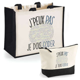 Cabas homme ou femme sac plage ou shopping tote bag pochette trousse Idée cadeau original pour anniversaire Noël travail départ retraite collègue famille fete des mères fetes des pères papa maman mamie papi
