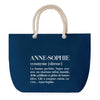 Sac de plage Bleu anse corde Anne-Sophie Définition Femme