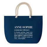 Sac de plage Bleu anse corde Anne-Sophie Définition Femme