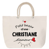 Sac Fête des Mères Mamie Famille Idée Cadeau anniversaire Noël Travail Boulot Métier Départ Retraite Collègue Femme cabas shopping plage