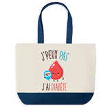 Sac de shopping bleu J'peux pas Diabète