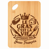Planche bambou gravée personnalisée homme idée cadeau Fête des Pères apéro 30×20 prénom cuisine plateau fromage anniversaire noel papa papi 