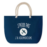 Sac de plage Bleu anse corde J'peux Pas Aéromodelisme