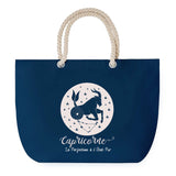 Sac de plage Bleu anse corde Capricorne Signe Zodiaque