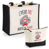 Cabas homme ou femme sac plage ou shopping tote bag pochette trousse Idée cadeau original pour anniversaire Noël travail départ retraite collègue famille fete des mères fetes des pères papa maman mamie papi
