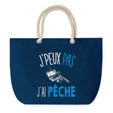 Sac de plage Bleu anse corde J'peux Pas Péche