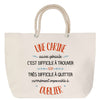 Sac Fête des Mères Mamie Famille Idée Cadeau anniversaire Noël Travail Boulot Métier Départ Retraite Collègue Femme cabas shopping plage