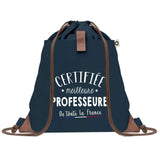 Sac à Dos Bleu avec Pochette Certifiée meilleure Professeure