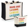 Cabas femme sac plage ou shopping tote bag pochette trousse Idée cadeau original pour anniversaire Noël travail départ retraite collègue famille fete des mères maman mamie