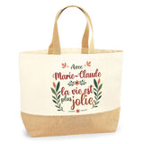 Sac Jute Fête des Mères Fêtes des Pères Mamie Papi Famille Idée Cadeau anniversaire Noël Travail Boulot Métier Départ Retraite Collègue Femme Homme