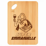 Planche bambou gravée personnalisée femme idée cadeau Fête des Mères apéro 30×20 prénom cuisine plateau fromage anniversaire noel maman mamie